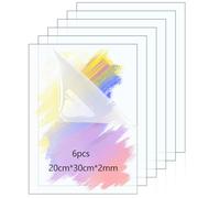 6 Pezzi Foglio Acrilico Trasparente,Fogli Acrilici 2mm,Pannello Acrilico,Pannelli dell'Acrilica per Pittura,Esposizioni,Cornice per Foto,Segnaposto Trasparenti (Trasparente)