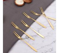 6 pezzi Forchetta in acciaio inox, forchetta da frutta piccola in oro, forniture scolastiche, regalo di Natale Tagli Unica,Confezione da 12,Confezione da 24Acciaio inossidabile