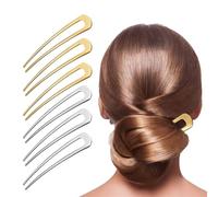 6 Pezzi French Pin, Capelli a forma di U grandi, French Style U Shaped Hair Pin, Bobby Pins, Hair Pins per donne Girls Hair Styling Accessories (Oro e Argento)