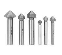 6 Pezzi Fresa per Smusso, Fresa per Smusso in Metallo Duro Svasatore HSS con Codolo Tondo 3 Punte Trapano Svasatore in Acciaio Ad Alta Velocità con Taglio a 90 Gradi