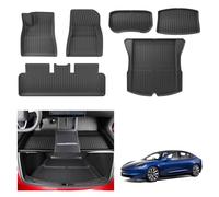 [6 Pezzi] GAFAT Tesla Model 3 Highland 2024 2025 Tappetini Abitacolo + Bagagliaio, in TPE per Tutte Stagioni, per Bagagliaio e Pavimento, Bordo Alto, Scansione Originale 3D, Tesla Model 3 Accessori