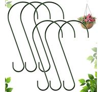 6 Pezzi Ganci a S Grandi per Mangiatoie e Vasi da Esterno, Verde Scuro, 30,5 CM Ganci a Forma di S in Metallo Rivestito Antiruggine, Reusable S Hooks, per Soggiorno, Balcone, Giardino, Magazzino