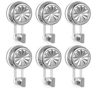 6 Pezzi Ganci a Ventosa ResistentiVentosa con Gancio Ventosa Bagno, Ventose con Gancio da Parete per Bagno, Cucina, Doccia, Finestra, Specchio, Vetro, Senza Foratura