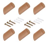 6 Pezzi Ganci Appendiabiti in Legno Naturale, Gancio Naturale Legno, Ganci Appendiabiti Legno, Faggio Naturale Appendiabiti per La Casa, Appendere, Vestiti Sciarpa, Cappello, Borsa（3 * 10cm）