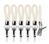 6 Pezzi Gancio Clips Strofinacci Tè,Robusti Ganci Portasciugamani Cotone,Appendi Asciugamani Cucina con Cotone Intrecciato,Corda Cotone Clip,per Stoffa, Calze, Guanti