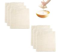 6 Pezzi Garza Alimentare, Panno per Formaggio, Riutilizzabili Mussola, Cheesecloth, Telo Filtrante, Grado 100 Puro Cotone Non Sbiancata per Cucina, Cotone Naturale, Formaggio Succhi di Frutta Tofu