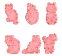 6 Pezzi Gatto Cookie Cutters Set, Cartoon Cookie Stampi Divertimento Biscotti stampo fai da te strumenti di cottura per i bambini Torta Pasticceria Decorazione