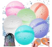 6 Pezzi Gavettoni Riutilizzabili, Palloncini da Acqua Riutilizzabili Riempimento Rapido, Bombe D'acqua Silicone per Bambini, Adulti, Combattimenti in Acqua, Spiaggia, Feste in Piscina, All'aperto