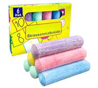 6 Pezzi Gessetti Glitterati Gessetto Glitterato Colorato Gessetto per Marciapiede Glitter per Bambini non Tossici Enorme Gessetti Colorati per un Divertimento Colorato su Asfalto, Strade e Marciapiedi