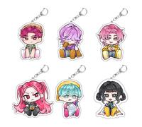 6 Pezzi GhostsHunter Chibi Figure Portachiavi Carino Figure Cosplay Acryl Catena Gioielli
