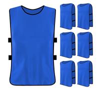 6 Pezzi Gilet da Allenamento Calcio, Casacche Calcio Adulti, Pettorine da Allenamento, Pettorine Calcio, Scrimmage Formazione Gilet, Sports Bibs per Rugby Calcio Formazione, Taglia xl (Blu)