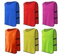 6 Pezzi Gilet da Allenamento Calcio per Bambini, Pettorine Calcio, Casacche Calcio, Sports Bibs Ragazzi, Pettorine per Allenameto Sport Squadra per Netball Rugby Calcio Formazione (Multicolore)