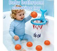 6 pezzi Giocattoli da bagno a forma di canestro da basket con animali | Realizzati in plastica blu, adatti per il bagno e l'intrattenimento in spiaggia, regalo per San Valentino/compleanno Tagli Unica