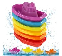 6 pezzi Giocattoli da bagno per bambini, simpatici giocattoli da bagno a forma di barca e treno, giocattoli galleggianti per il gioco in acqua, adatti per neonati e bambini piccoli di entrambi i sessi
