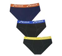 6 PEZZI GIVOVA SLIP UOMO G7000 COTONE ELASTICIZZATO COLORI ASSORTITI: NAVY GRIGIO MELANGE NERO (M)