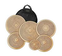 6 Pezzi Gold Set Di Piatti A Basso Volume 10" Splash+14" Hi-Hat+16" Crash+18" Crash+20" Ride+Borsa Per Batteria Piatti per principianti