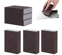 6 Pezzi Gomma Spugna con Pennello abrasivo, Spugnette Abrasive per legno Lavabile e Riutilizzabile per Vernice su Legno, Parete, Metallo, Pad per la pulizia delle pentole con carborundum