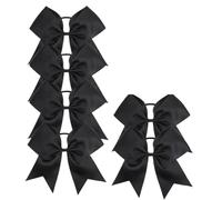 6 pezzi grande fiocco for capelli da cheerleader elastico for coda di cavallo accessori for fatti a mano for ragazze adolescenti che praticano sport Per Cheerleader(Black)