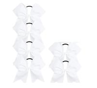 6 pezzi grande fiocco for capelli da cheerleader elastico for coda di cavallo accessori for fatti a mano for ragazze adolescenti che praticano sport Per Cheerleader(White)
