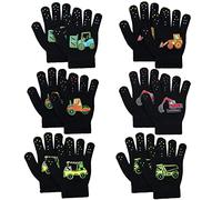 6 Pezzi Guanti Magici Elasticizzati,Guanti Caldi in Maglia a Dita Intere,Guanti Modello Cartone Animato,Guanti Elasticizzati Unisex,Guanti in Maglia per Bambini,Guanti Elastici Caldi Invernali