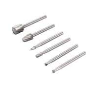6 Pezzi HSS Fresa Rotativa Multi Strumento Burr Routing Bit Mill Cutter