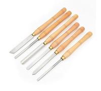6 pezzi HSS Utensili for tornitura del legno Set di scalpelli for tornio con manico in legno Sgorbia for sgrossatura, Scalpello obliquo, Sgorbia for mandrino, Sgorbia for ciotola