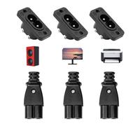6 pezzi IEC320 C8 C7 set spina e presa 2 poli, modulo di collegamento, connettore ingresso AC per PCB, elettronica, 250V 2,5A, presa dritta