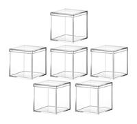 6 pezzi in acrilico trasparente cubo quadrato trasparente scatola di caramelle