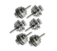 6 Pezzi In Metallo Per Chitarra Elettrica, Basso, Cinturino Con Cinturino Antiscivolo, Picchetti Di Bloccaggio Accessorio per Chitarra Strumento (Color : Silver)