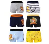 6 pezzi Intimo estivo con animali per ragazzi giovani e ragazze adolescenti, confezione da 6 pezzi, design leone per ragazze, stile colori scolastici e social media, nuovo anno 2026, vacanze, bambino