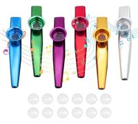 6 Pezzi Kazoo in metallo con sei membrane flauto membrana bocca Kazoo Strumenti Musicali