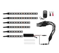 6 pezzi Kit di strisce luminose a LED per moto RGB flessibile Luce al neon sotto il bagliore Telecomando senza fili per auto Harley LED Rock Light Impermeabile