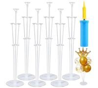 6 Pezzi Kit Supporto Palloncini con Tazza e Base, Stand Tavolo Trasparente, Sticks Supporti Riutilizzabili, Porta Palloncino per Decorazione Matrimoni, Feste Compleanno, Natale, Anniversaire