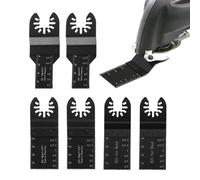 6 Pezzi Lame Utensile Multifunzione Titanio, Lame Utensili Oscillanti Multifunzione Accessori per Legno, Plastica, Metallo（20mm，32mm，35mm）