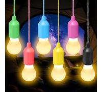 6 pezzi lampada da campeggio: luce LED da campeggio con interruttore a trazione, lampada a batteria, lanterna da campeggio, lanterna portatile da campeggio per escursioni, pesca, scrivania, campeggio