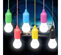 6 pezzi lampada da campeggio: luce LED da campeggio con interruttore a trazione, lampada a batteria, lanterna da campeggio, lanterna portatile da campeggio per escursioni, pesca, scrivania, campeggio