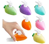 6 Pezzi lepri con Carota, Regali di Pasqua, Conigli con Movimento a Forma di Coniglio, Auto Giocattolo, Giocattolo per Auto Retrattile, Giocattolo per Sollevamento Auto per Bambini Ragazzi e Ragazze