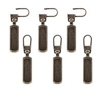6 Pezzi Linguette per Cerniere, Metallo Staccabile Cursore Cerniera Tiretti della Cerniera per la Maggior Parte Degli Articoli-Borsa Giacca Stivali Jeans Cappotto Valigia Bagagli (Bronzo)