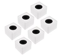 6 Pezzi Logo Microfono Cubo 37mm Bianco per Interviste e Riprese | Plastica, Montaggio Semplice e Portatile, per Reporter e Conferenze Stampa, Accessorio Leggero