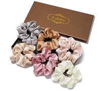 [6 Pezzi] Lolalet Scrunchies per Capelli in Raso, Elastico in Scrunchies, Set Elastici Capelli Stoffa Raso per Donne Ragazze -Stile C