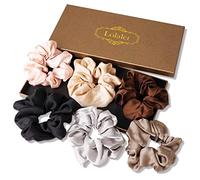 [6 Pezzi] Lolalet Scrunchies per Capelli in Raso, Elastico in Scrunchies, Set Elastici Capelli Stoffa Raso per Donne Ragazze
