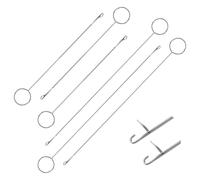 6 pezzi Loop Turner per perline Loop Turner Strumento di cucito Gancio lungo per infilare perline in silicone Loop Turners Snag Strumenti di riparazione Crochet Concetti di cucito Nodo Pinze Strumenti