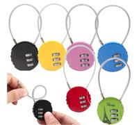 6 Pezzi Lucchetti a Combinazione per Bagagli,Lucchetti per Bagagli,Serratura Lucchetto Piccolo,Lucchetto de Cable a Combinazione a 3 Cifre per Bagagli Viaggio Armadietto Valigia