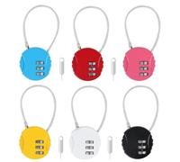 6 Pezzi Lucchetti a Combinazione per Bagagli, Serratura Lucchetto Piccolo, Lucchetto de Cable a Combinazione a 3 Cifre per Bagagli Viaggio Armadietto Valigia, con 4 Codificatori