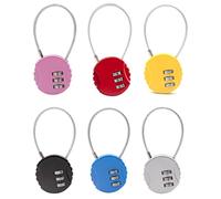 6 Pezzi Lucchetto a Combinazione, Lucchetto Lungo da Esterno Lucchetto Combinazione di Sicurezza, Lucchetto Armadietto Serrature con Combinazione 3 Cifre per Zaini, Valigia, Bagagli, Armadietto