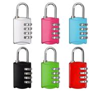 6 Pezzi Lucchetto Combinazione a 4 Cifre, Lucchetto a Combinazione Lucchetto Armadietto Impermeabile Serratura a Codice, Lucchetto a Codic per Palestra Esterno Valigia Bagagli Cancello (6PCS)