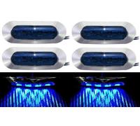 6 pezzi luci di posizione laterali a LED blu 24 V con cornice cromata camion ...