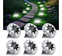 6 Pezzi Luci Solari da Giardino 8 LED Faretti Sepolta Solari a Led da Esterno