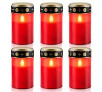 6 Pezzi Lumini LED per Cimitero, Elettrici e Impermeabili, a Batteria (Pile Non Incluse)