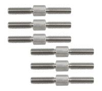 (6 pezzi) M6 x 50 mm esagonale doppia estremità filettata perno con filettatura destra e filettatura sinistra in acciaio inox 304 uguale lunghezza filettatura Rod bulloni